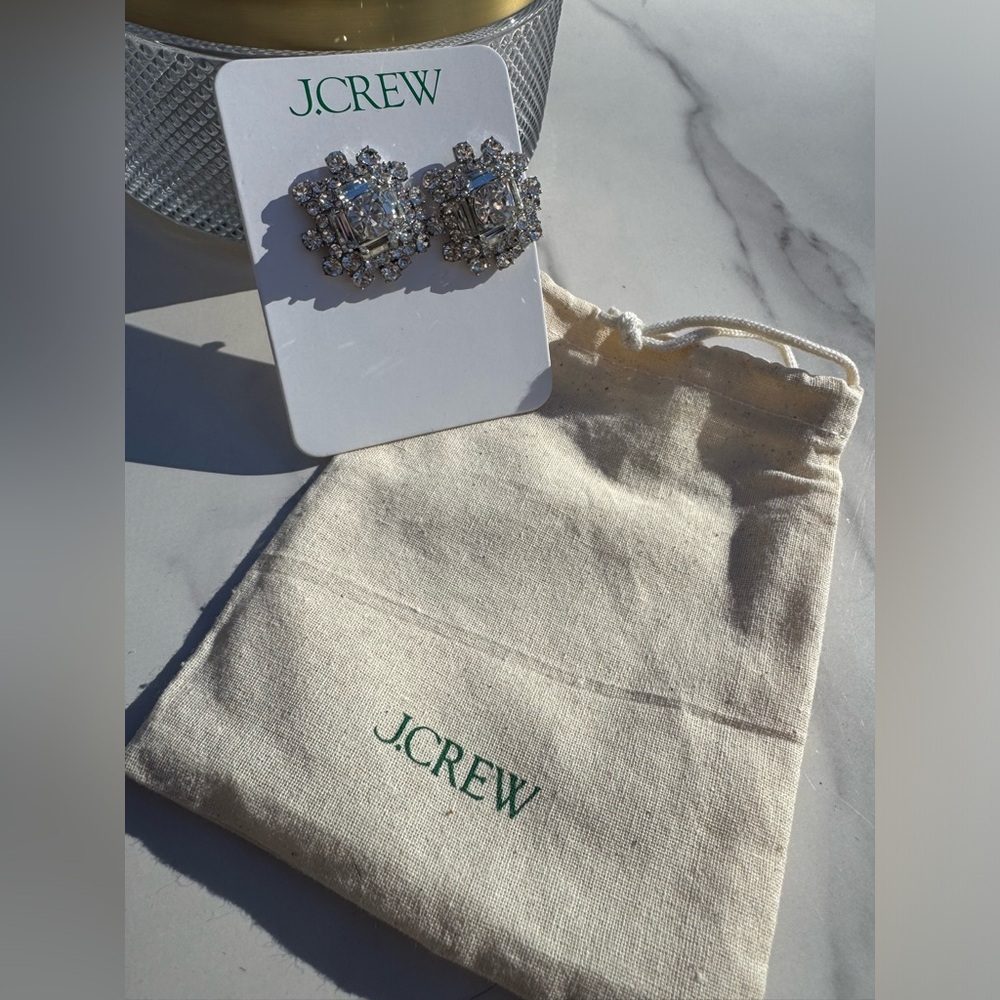 J. Crew Silver Statement Earrings Unique Design New